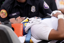 Danta Moore on Stretcher